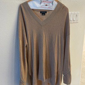 brown trouve v-neck sweater